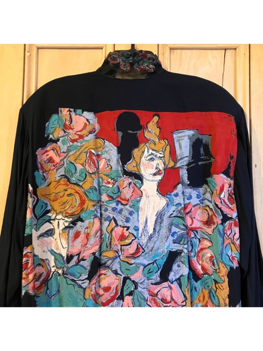 Carole Little Womens Vintage 80s Moulin Rouge Art Jacket Size 14 Black FA EXC - Picture 4 of 12